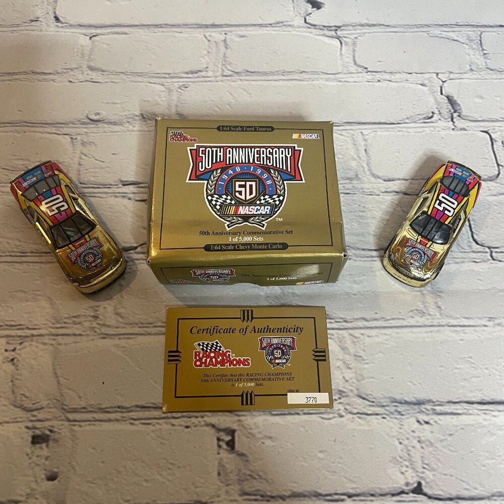 Rare Vintage 1998 Nascar 50th Anniversary Commemorative Gold Set